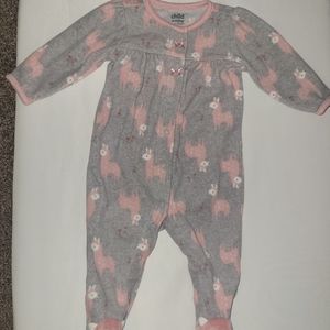 Llama print fleece sleeper 3-6 month